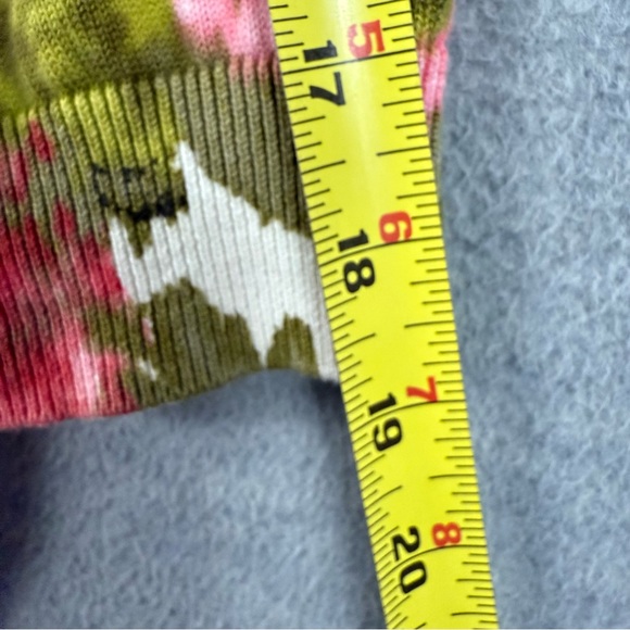 Talbots M Cardigan Sweater Watercolor Floral Roses 100% Cotton 3/4 Sleeve - Picture 9 of 9